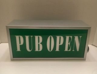 Vintage 2 Sided Home Bar Lighted Man - Cave Sign : Pub Open & Pub Closed