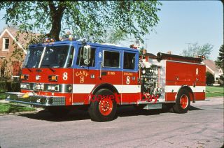 Fire Apparatus Slide,  Engine 8,  Gary / In,  1990 Pierce