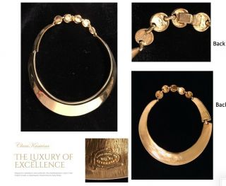 Vintage Fashion Jewelry | Gold - Tone Choker - Signed 1994 Clara Kasavina Studio