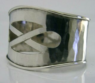 Arts & Crafts Sterling Silver Napkin Ring Plannished Hand Made 1975