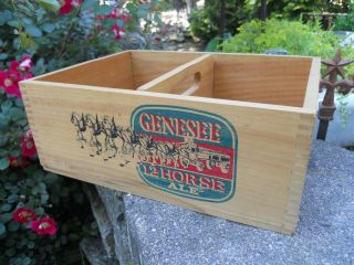 Vintage Genesee 12 Horse Ale Beer Wood Crate Box Beer Decor 12 X 9 X 5