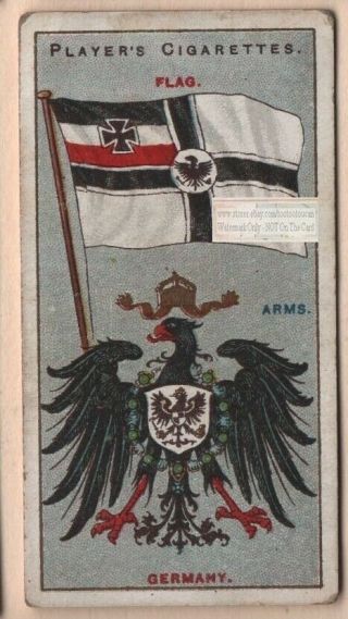 Germany Empire Flag Banner Emblem 110,  Y/o Ad Trade Card