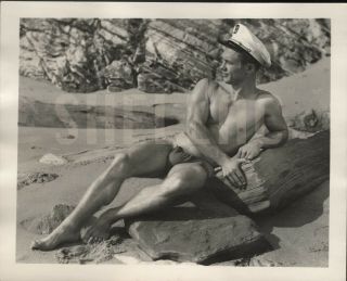 Gene Eberle1950s Beefcake Orig Silver Gelatin Photo Gay Vintage Muscle 4x5 Amg