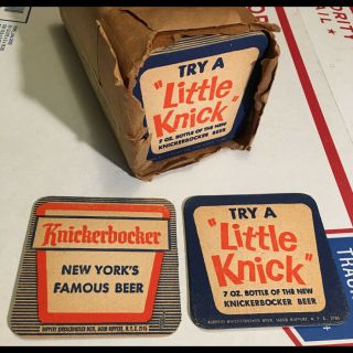 Orig C.  1950s Approx.  90 Knickerbocker Beer Coasters - Try A Little Knick