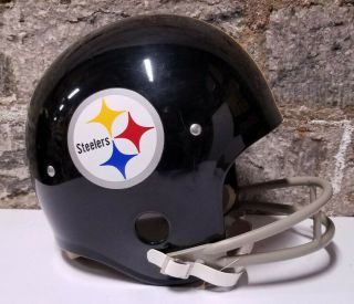 Vintage Rawlings Pittsburgh Steelers Nfl 2 Bar Football Helmet Large Hnfl Read