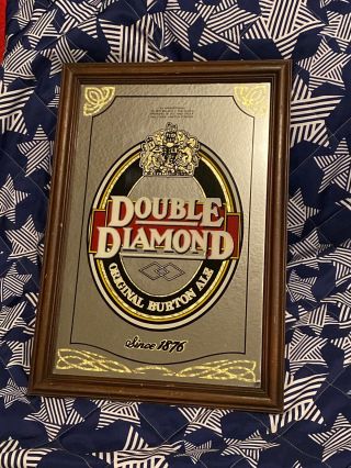 Vintage Double Diamond Burton Ale Beer Mirror Sign Bar Advertising