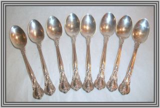 Birks Gorham 1940s Sterling Chantilly - Set Of 8 - 4.  25 " Demitasse Spoons Nr 2