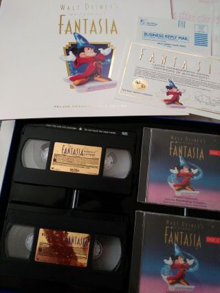 Fantasia (vhs,  1991,  2 - Cd Set Deluxe Collectors Edition) Vintage Great Disneyana