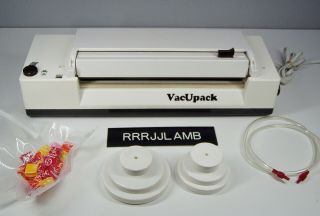 Vtg Vacupack Vacuum Food Sealer W/ Vacupak Regular & Wide Mouth Jar Sealer