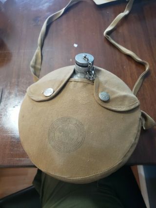 Vintage Boy Scouts Of America Bsa Canteen With Cover.  Great Shape