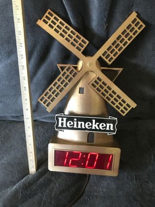 Vintage HEINEKEN Windmill Digital Bar Clock 17 