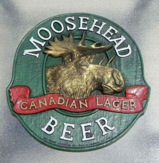 Vintage Moosehead Canadian Lager Beer Sign Moose Brunswick Canada