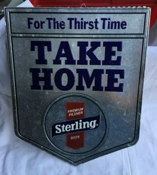 Vintage Advertising Cardboard Sign Take Home Sterling Beer Evansville Indiana