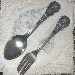 Norwegian 830 Silver Baby With Spoon & Fork Child 