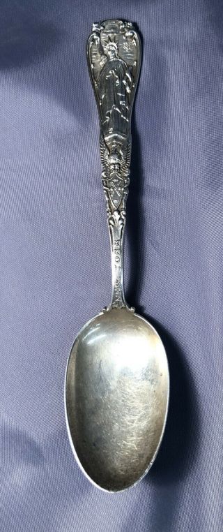 Vintage Tiffany & Co Sterling Silver Souvenir Spoon Statue Of Liberty N.  Y.