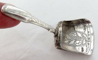 1700s / 1800s Georgian Delightful English Sterling Silver Tiny Scoop Caddy Spoon