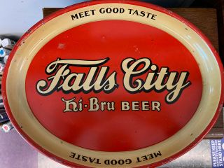 Falls City Vintage Metal Beer Tray Louisville Ky Breweriana