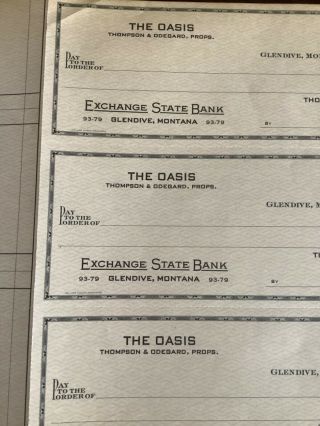 Glendive Montana The Oasis Checks Exchange State Bank 2