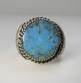 Big Vintage Turquoise Ring Sterling Silver Native American