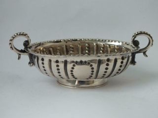 Antique George Iii Solid Sterling Silver Bowl 1790/ L 10.  2 Cm/ 45 G