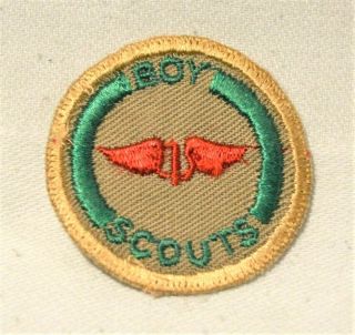 Red Wings Boy Scout Air Apprentice Proficiency Award Badge Tan Cloth Troop