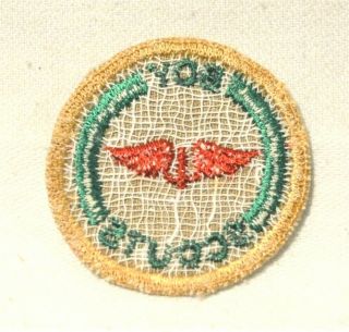 RED Wings Boy Scout Air Apprentice Proficiency Award Badge Tan cloth Troop 2