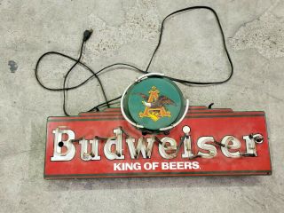 Budweiser Beer Neon Light Up Sign Eagle 30 " Bar Andheuser Busch
