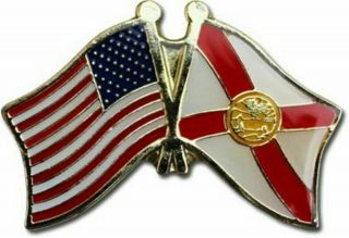Usa American State Of Florida Friendship Flag Bike Motorcycle Hat Cap Lapel Pin