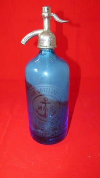 Vintage Anchor Bottling - Blue Seltzer Bottle