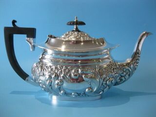 Stunning Quality Large Antique Silver Plated Ornate Repousse Victorian Teapot