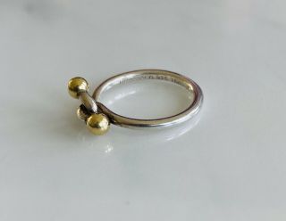 Vintage Tiffany & Co SIGNED 18K Yellow Gold Sterling Silver Knot Ring Size 6.  75 3