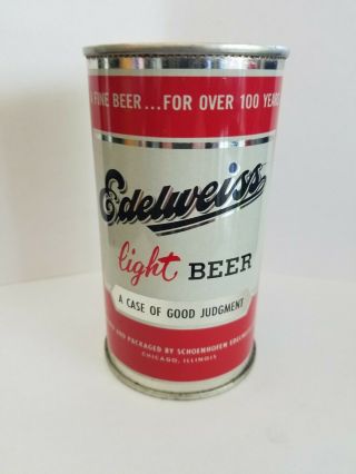 Edelweiss Light Beer Flat Top Can - Silver Trim Version