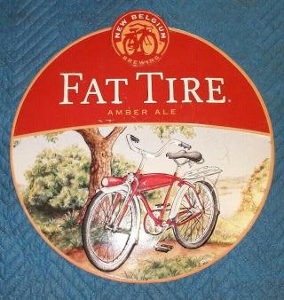 Fat Tire Amber Ale " Belgium Brewing " Rare Advertising Sign.  Approx.  20×20