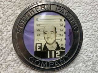 Vintage Southern & Pacific Railroad Employee Photo Badge