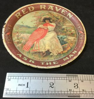 Red Raven Splits Advertising Tip Tray - Ca.  1910