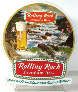1979 Rolling Rock Premium Beer Latrobe,  Pa.  7.  5 " T Plastic Napkin Holder Sign