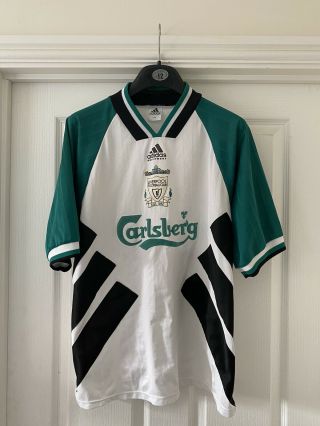 1993 - 95 Vintage Liverpool Away Shirt.  Extremely Rare.  Size L (40/42)