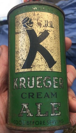 Krueger Cream Ale 12oz Flat Top Beer Can G.  Krueger Brewing Newark,  Nj Usbc H ??b