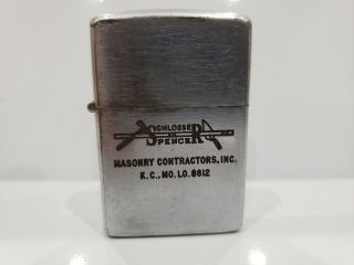 Vintage Pat 2032695 Zippo Lighter,  Masonry Contractors,  Inc.  Insert 1410.  33