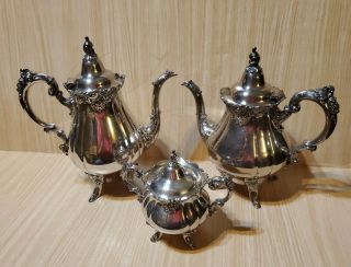 Baroque By Wallace Silver - Plated Tea Set 281,  282,  283