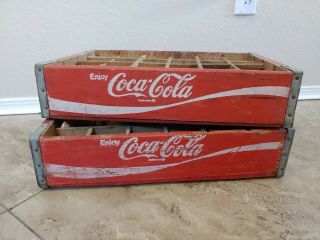 Vintage 1970’s Coca Cola Wood Soda Pop Crate 24 Dividers