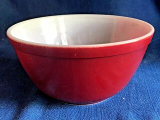Vintage Early Pyrex Cherry Red Mixing Bowl 402 1½ Qt Very 1950s Atomic 2