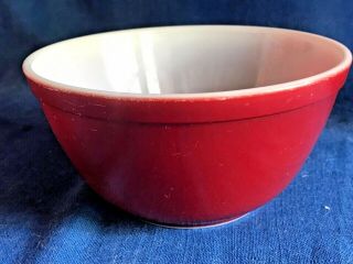 Vintage Early Pyrex Cherry Red Mixing Bowl 402 1½ Qt Very 1950s Atomic 3