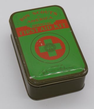 Vintage Boy Scouts Of America Official First Aid Kit (tin Only) By Johnson &