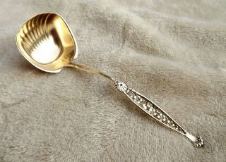1885 No.  1 By Whiting 5 3/4 " Sterling All Gold Vermeil Sauce Ladle No Mono