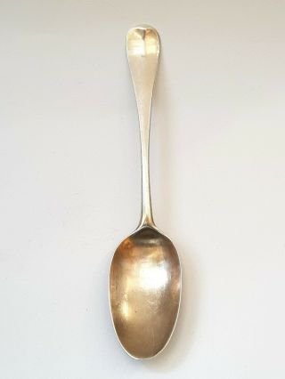 Antique - George Iii - Solid Silver Rat Tail Table Spoon - Low Mark - London - Circa 1755