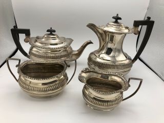 An Impressive Large Art Nouveau/deco Silver Plated 4 Piece Tea/coffee Set