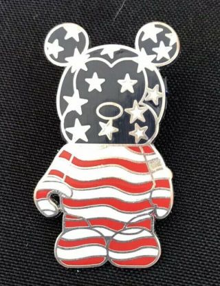 Disney Pin Mickey Mouse American Flag Red White & Blue Vinylmation