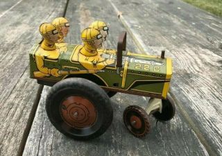 Vintage 1940 " S Marx Jumpin Jeep Wind - Up Tin Toy Great