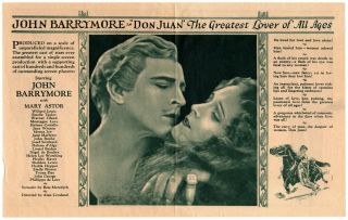 JOHN BARRYMORE Vintage 1926 Silent Film DON JUAN Vitaphone Movie Herald 2